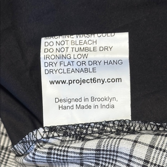 PROJECT‎ 6 NY NWT Maaya Long Black Gingham Poplin Button-Up Shirt Dress Size S - Picture 13 of 16